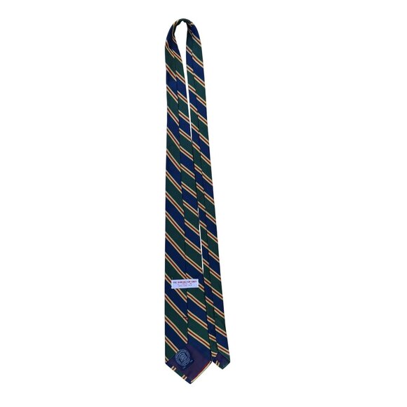 J. Press Mens Green & Blue Striped Silk Neck Tie 100% Pure Silk Classic Design - Picture 6 of 8
